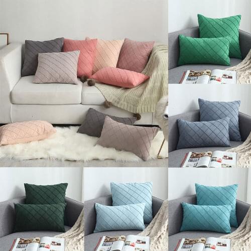 1PC Rhombic Luxury Waist Pillows Case Geometric High Grade Velvet Cushion Cover Home Sofa Bedside Decorative 30*50cm 45*45cm