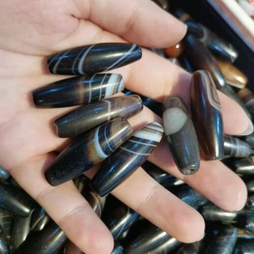 10Pcs/Lot Wire-wrapped Striped Agate Loose Beads Marquise Shape Natural Rough Stone Transparent DIY Material Retro Tibetan