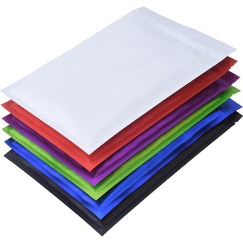 100 Pcs Colorful Aluminum Foil Ziplock Flat Bottom Mylar Bags Top Feed Foil Zip lock Food Pouch Tea Pouches,Food Storge Bag