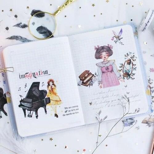 30packs Vintage Black White series flat hand account creative stationery stickers DIY Self adhesive Diary Album Sticker Label