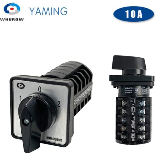 Promotion 690V 10A 5 phases 3 position control circuit reverse universal changeover rotary cam switch black LW8-10/5