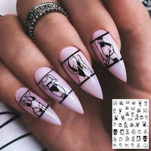 Newest letter series CA-509-511-614 hand cartoon colorful designs 3d nail art sticker nail decal accessories