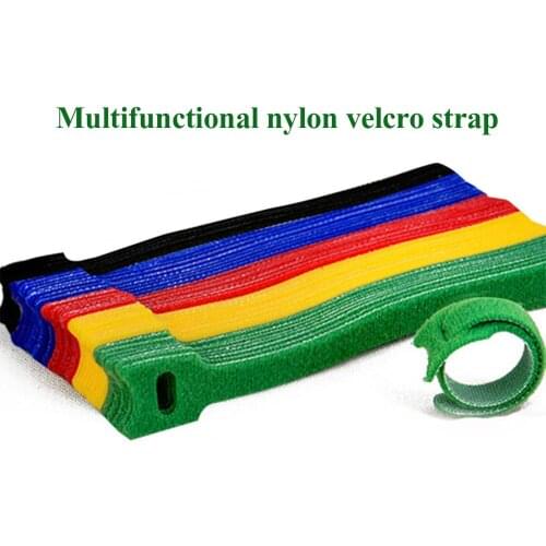 50pcs T-type Velcro Cable Tie Wire Reusable Cord Organizer Wire 15*1.2cm Colorful Computer Data Cable Power Cable Tie Straps