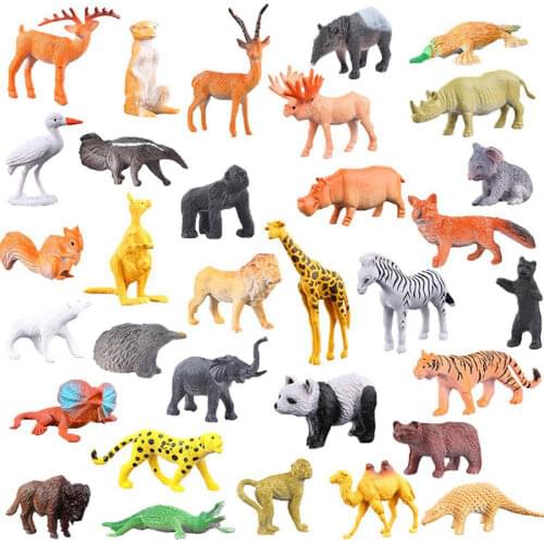 53pcs/set Animal Toy Simulation Mini Jungle Dinosaur Wildlife Model Wild Zoo Kids Action Character Biology Education Toys