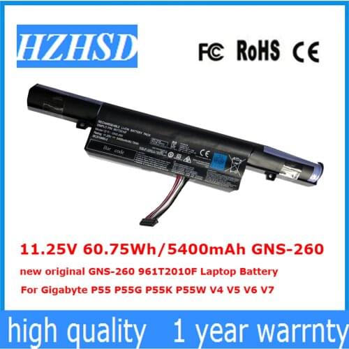 11.25V 60.75Wh/5400mAh GNS-260 new original GNS-260 961T2010F Laptop Battery For Gigabyte P55 P55G P55K P55W V4 V5 V6 V7