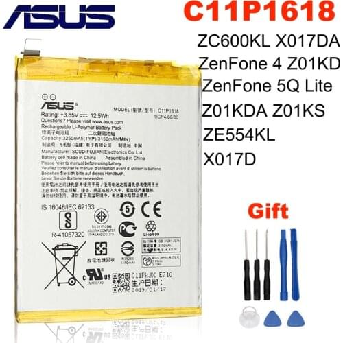 ASUS C11P1618 Battery For ASUS ZenFone 4 ZenFone 5Q Lite Z01KD ZE554KL ZC600KL X017DA Z01KDA Z01KS X017D Battery + Tools