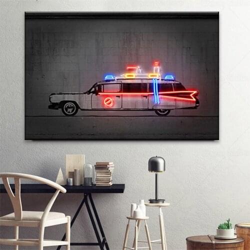 Vehicle Car Art Print Poster Back To The Future Street Graffiti Wall Art Canvas Nursery Poster Boy Gifts Home Decoration