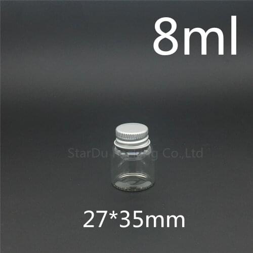 Free shipping 50pcs/lot diameter 27mm 8ml screw neck glass bottle for vinegar alcohol,carft/storage candy bottles