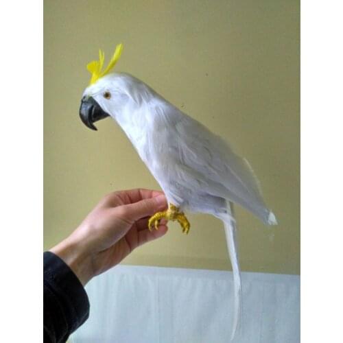 Big simulation parrot model polyethylene & furs white parrot bird doll gift about 43cm 0773