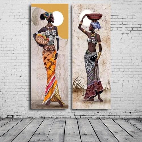 Large Full Square Drill 5D DIY Diamond Painting African Elegant Lady 3D Embroidery Cross Stitch Mosaic Home Decor C546
