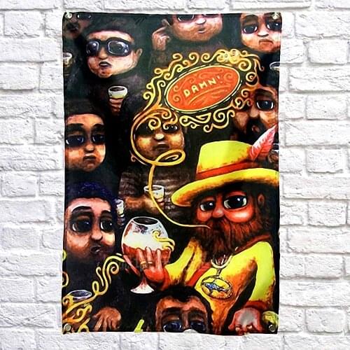 DAMN! Whiskey Vintage Beer Poster Banner Wall Art Decorative Hanging Chart Retro Bar Signs Shabby Chic Flag Sticker Home Decor 2