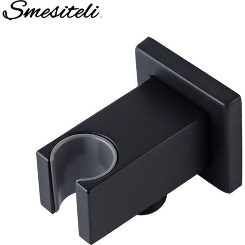 Smesiteli Matte Black Bathroom Squre Shower Head Slider Holder Adjustable Bracket Wall Mounted Bathroom Accessory