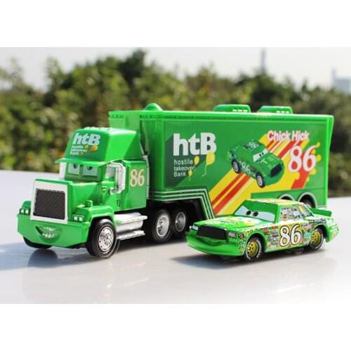 Disney Pixar Cars Lightning Mcqueen Jackson Storm 2Pcs/lot No.86 Mack Uncle Chick Hicks Metal Alloy Toys Car For Children Gifts