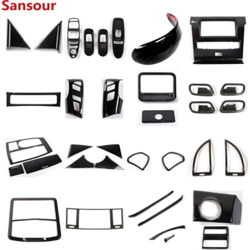For Nissan Patrol 2017 2018 GPS Frame Steering Wheel Cover Dashboard Interior Trims Kits Carbon Fiber For Nissan Car Styling