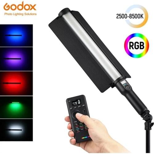 Godox LC500R 2500K-8500K Bi-Color Full Color RGB LED Light Stick Lighting Effects CRI 96 TLCI 98 with Remote Control & Barndoor