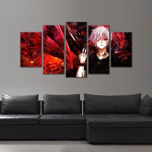7 Styles Japan Anime Tokyo Ghoul 5pcs Picture Poster Wall Framework Modern Home Decor Canvas HD Oil Paintings BedRoom Decoration