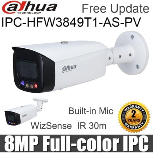 Dahua 8MP IP Camera IPC-HFW3849T1-AS-PV Full Color WizSense Built-in Warm illuminator Support Sound and Light alarm Built in MIC