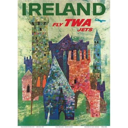 Ireland Twa Travel VINTAGE RETRO Photo Art Film Print Silk Poster for Your Home Wall Decor 24x36inch