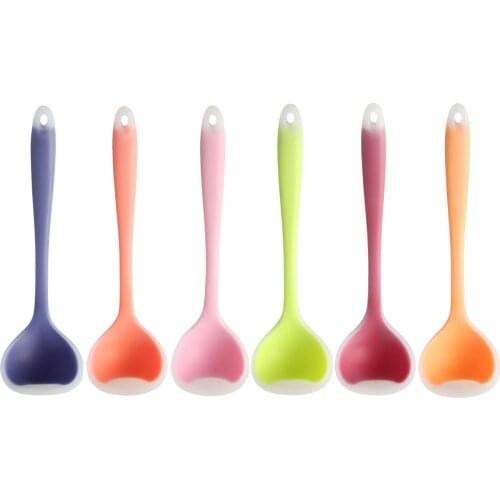 JANKNG 1Pcs Silicone Ladle Spoon Heat-Resistant Hygienic One Piece Design Non-Stick Soup Ladle Kitchen Utensils Cooking Tools