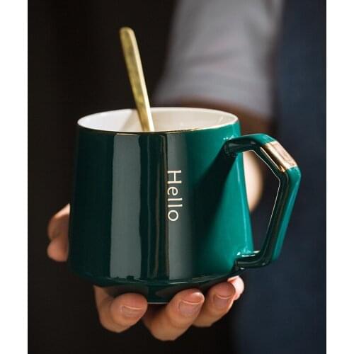 Hot Selling Mug Luxury High-End Coffee Cup Creative Nordic Ceramic Mugs with Lid for Gift