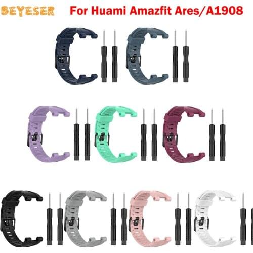 Soft Fashion Colorful Sport Silicone Strap For Huami Amazfit Ares/A1908 Smart Watch Replaceable Watchband Bracelet Accessories