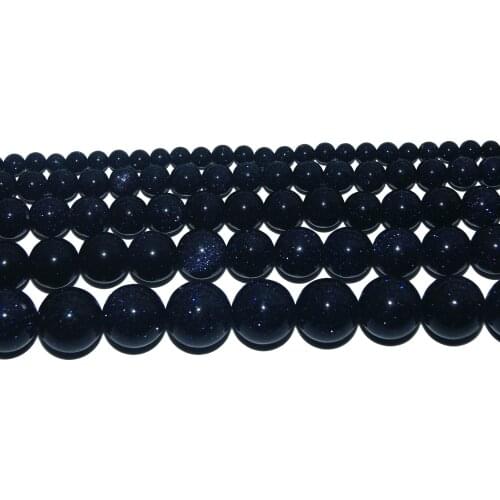 Wholesale Natural Stone Blue Sand Stone Round Loose Beads 4 6 8 10 12 MM Pick Size For Jewelry Making DIY Bracelet Necklace