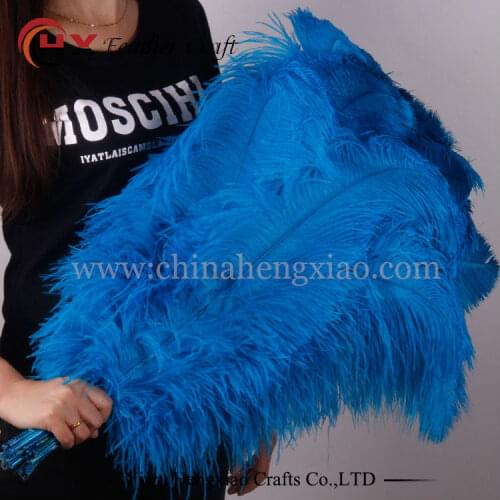 Wholesale Hard rod 10pcs/lot natural Turquoise Blue Ostrich Feathers 15-75cm /6-30" Wedding Christmas Decorations DIY Feather