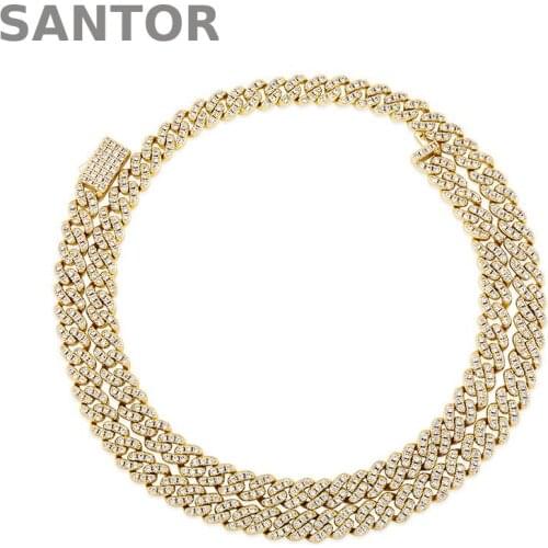 6mm Hip Hop Necklace Spring Buckle Cuba Chain Necklace Mens Personality Trend Accessories Jewelry