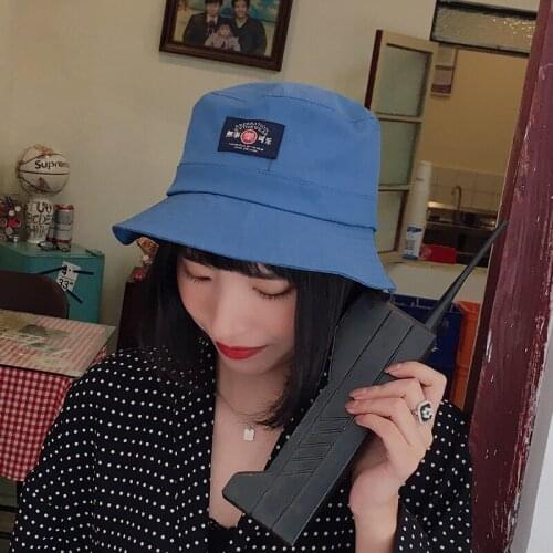 Japanese Bucket Hat Women Summer Outdoor Travel Fishing Sun Hats Bob Cotton Letter Embroidery Panama Fisherman Hat Basin Caps