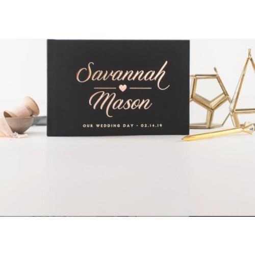 Personalize Rose Gold Wedding Guest Book horizontal wedding guestbook Rose Gold wedding guestbook instant photo booth albums