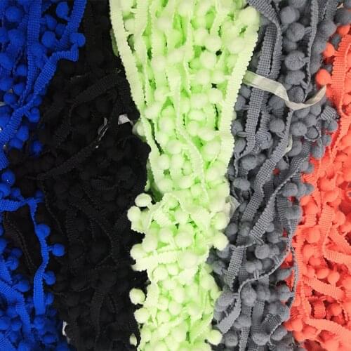5/50Yards Pom pom Fringe Lace Ribbon Pompom Trim Ball Fabric DIY Sewing Tassel Lace Kintted Fabric Handmade DIY Craft Accessorie