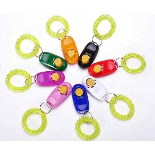 Pet Dog Cat Click Clicker Training Agility Obedience Trainer Aid Wrist Strap New