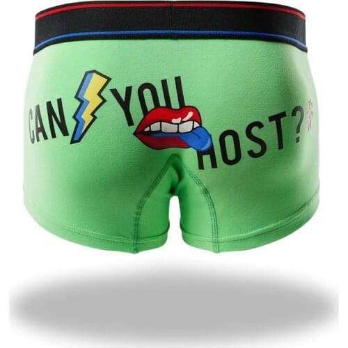 Seobean new mens underwear cotton soft boxer shorts male underwear mens cartoon print low-waist boxer briefs