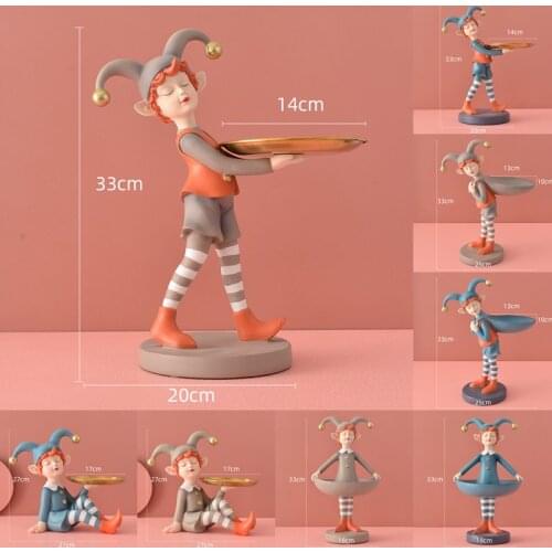 Nordic Light Luxury Girl Sculpture Decoration Living Room Entrance Cartoon Creative Storage Tray Small Sculpture Holiday Gift