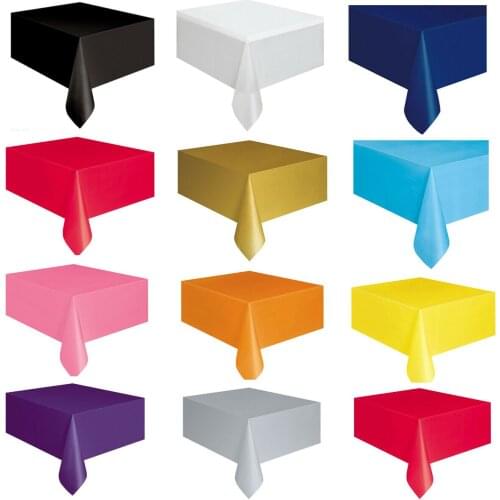 11 Colour Wedding Party Tablecover Table Cover Cloth Plastic Tablecloth Birthday 54x 73" Rectangle Tablecloths