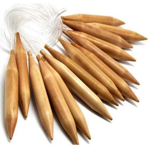 Knitting Needle Crochet Hook Wood Ring Needle Sweater Crochet Carbonized Bamboo Circular loopy Needle Sewing Tools PC993115