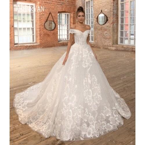 KEENRYAN Appliques A-Line Wedding Dress 2020 Beaded Boat Neck Cap Sleeve Court Train Vintage Bridal Gown Vestido de Noiva