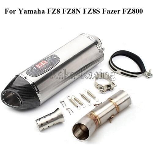 Motorcycle Yoshimura Exhaust Muffler slip on Middle Pipe Carbon fiber escape moto For Yamaha FZ8 Fazer FZ8N FZ8S FZ800 2010-2015