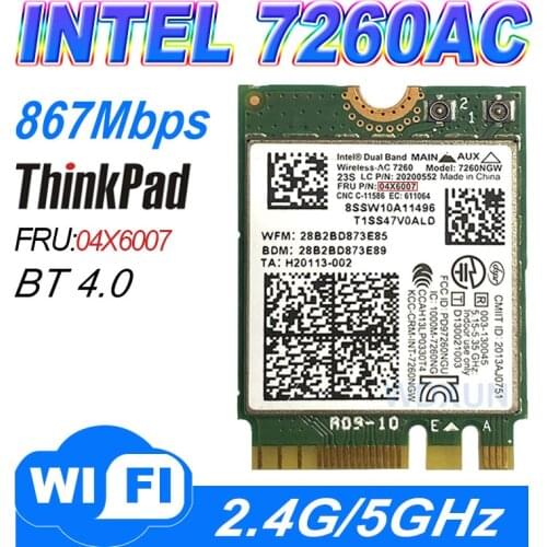 Y70-70 Y70-80 B40 B50 N40-30 WIFI 7260AC INTEL7260 AC 04X6007 WiFi + Bluetooth 4.0 Wifi card