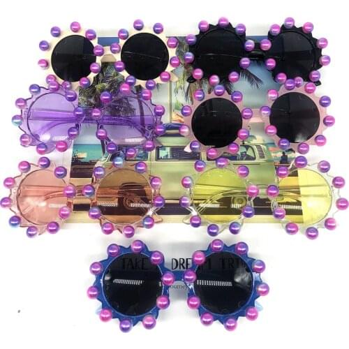 ZAOLIHU Rainbow Pearl Kids Sunglassess 4-14 Year Children Summer Eyewear Gorgeous Round Baby Eeyglasses UV400 Sun Glasses Gafas