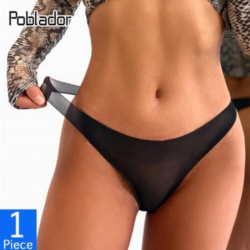 Poblador Sexy Women Lace Panties Underwear Seamelss Lace Thongs Low Waist Solid Female Fashion Soft Lady Lingerie G-String