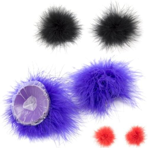 Feather Women Silicone Nipple Cover Furry Bra Pad Adhesive Reusable Breast Stickers,Couples Adult game Flirt Sex products Lady