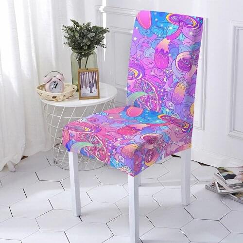 1/2/4/6 pcs Dining Chair Cover Psychedelic Spandex Slipcover Protector Case Stretch for Kitchen Chair Seat Hotel Banquet Elastic
