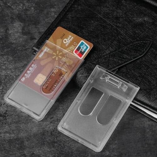 1PC Portable Practical Durable Double Sided Hard Plastic Badge Work ID Card Holders Protector Case Cover Office School Supplies