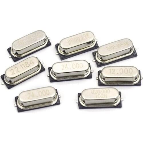 10PCS 4Mhz 6Mhz 8Mhz 12Mhz 16Mhz 20Mhz 24Mhz 4.000mhz 8.000mhz SMD Quartz Crystal Resonator Passive Oscillator HC49S