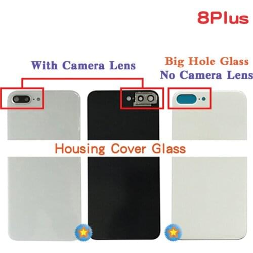 10Pcs Big Hole Glass No Lens For iPhone X XR / XS MAX 8 Plus 8G 11 Pro Max 11Pro Battery Cover Rear Back Housing cover Glass