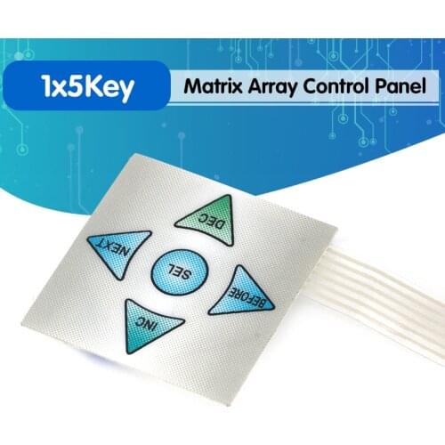 1x5 Matrix Array 5Key Membrane Switch Keypad Keyboard 1*5 Keys Control Panel
