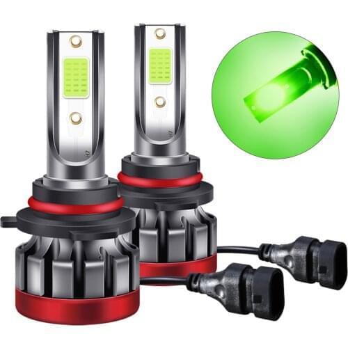 2 Pcs Latest LED IP68 Waterproof H8/H11 880/881 5202 9005 9006 P13W LED Headlight Bulbs Lime Green LED Headlights Conversion Kit