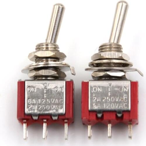 2X 3 Pin ON-OFF-ON 3 Position SPDT Mini Momentary Toggle Switch 2A 250VAC / 5A 120VAC