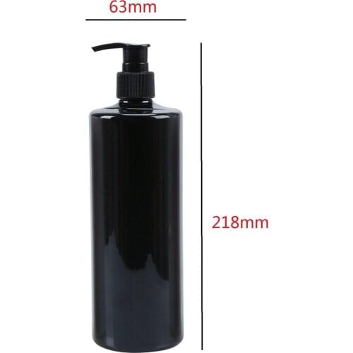 4x Refillable 500ml Empty Lotion Pump Bottles For Gel Soap Dispenser Shampoo 500ml Black Flat Shoulder Pressing Lotion Bottle